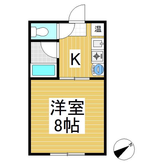 ベルセゾン(1K/1階)の間取り写真