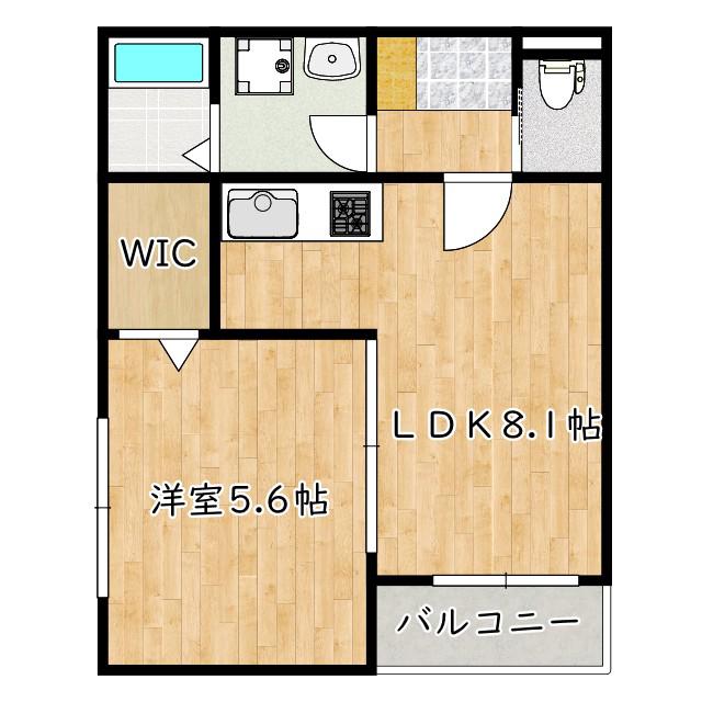 センショウトラスト(1LDK/2階)の間取り写真