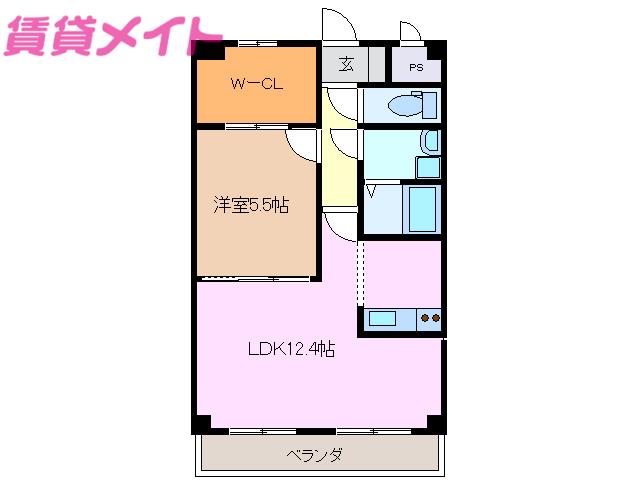 プランドール(1LDK/1階)の間取り写真