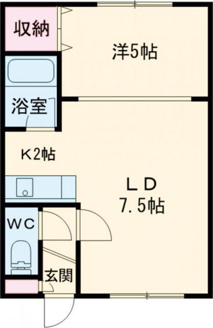 アークトゥルス(1LDK/2階)の間取り写真