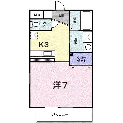 セレーノカーサ(1K/1階)の間取り写真