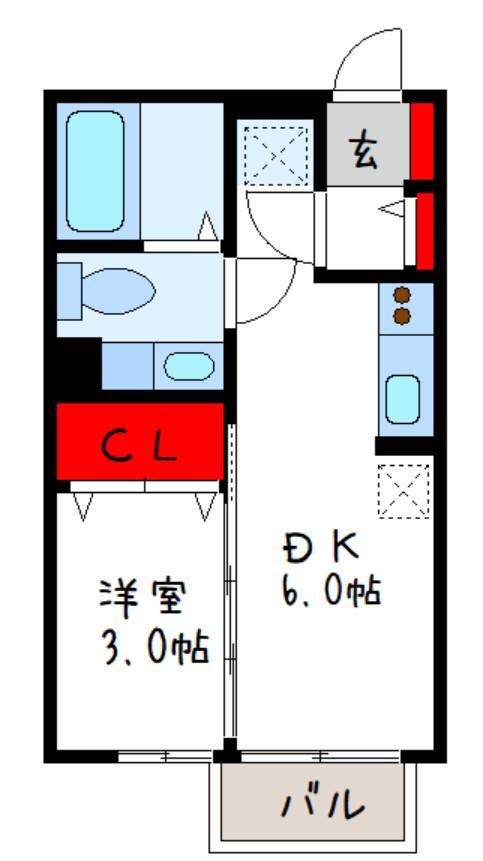 サンクレール志紀(1DK/1階)の間取り写真