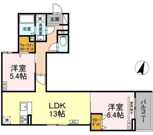 セレスティア鷺宮II(2LDK/3階)の間取り写真
