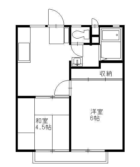 清成ハイツ(2DK/2階)の間取り写真
