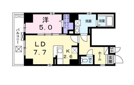ストリーム品川イースト(1LDK/7階)の間取り写真