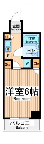 プライムアーバン鶴見寺谷(ワンルーム/1階)の間取り写真