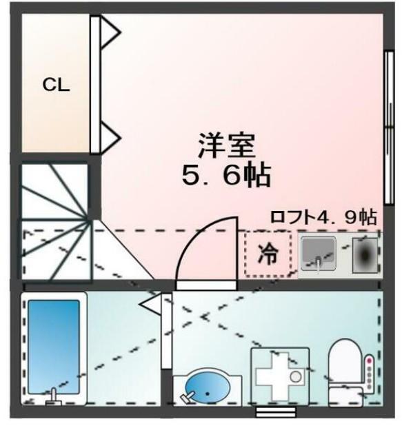 GLANZ西荻北(ワンルーム/2階)の間取り写真