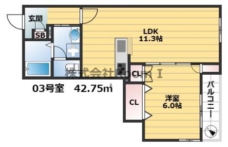 ブランレグルス・旭化成ヘーベルメゾンHEBEL HAUS(1LDK/3階)の間取り写真