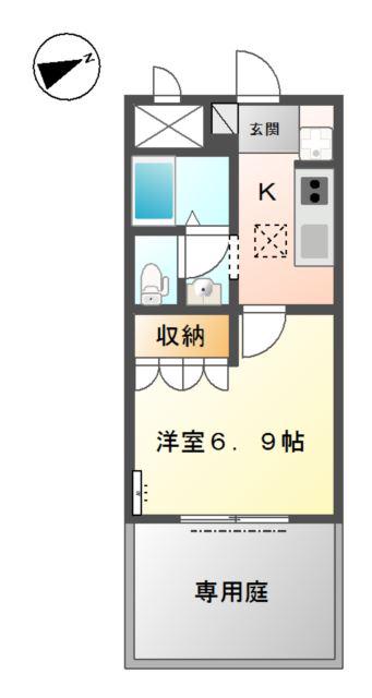 グランディール・プラム(1K/1階)の間取り写真