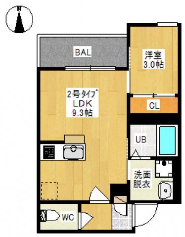 REGALEST 島田本町(1LDK/1階)の間取り写真