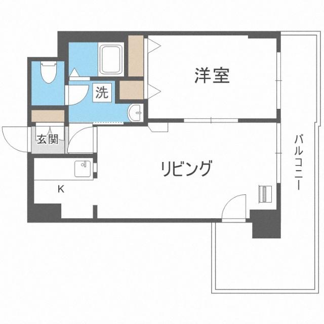 グランシェモア中島公園(1LDK/5階)の間取り写真