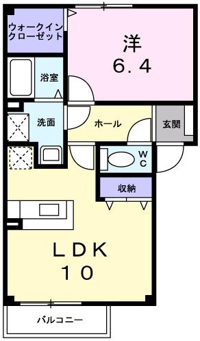 グリーンアヴェニュー(1LDK/1階)の間取り写真