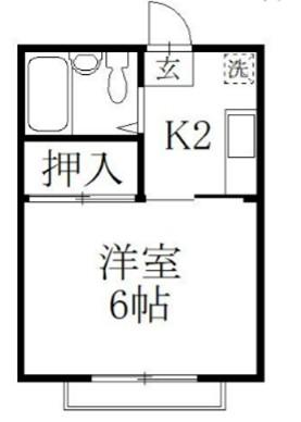 ニューベアハイツ(1K/1階)の間取り写真