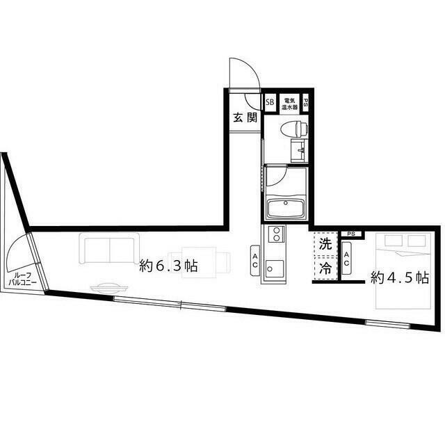 モンクレ桜新町(1LDK/3階)の間取り写真