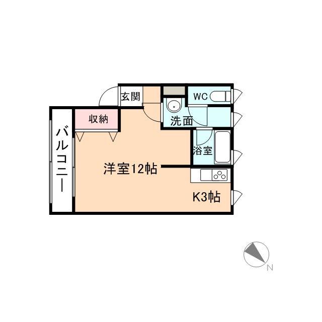 N-ステージKUREHA(ワンルーム/1階)の間取り写真