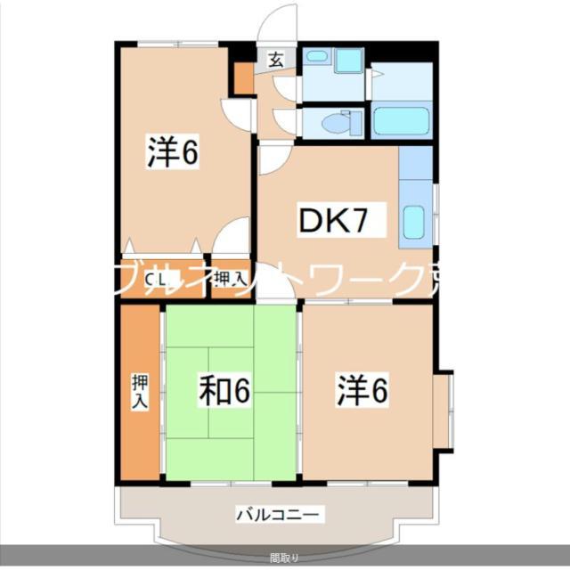 LBLD加治木(3DK/1階)の間取り写真