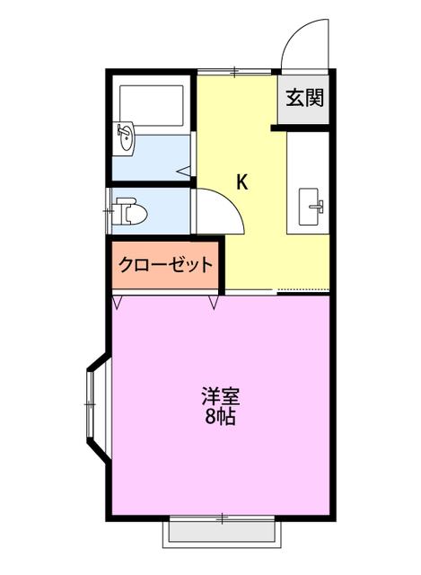 エスティー長峰(1K/2階)の間取り写真
