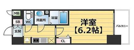 ファステート大阪イーストパーレス(1K/6階)の間取り写真