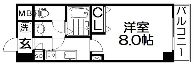 M PLAZA香里六番館(1K/2階)の間取り写真
