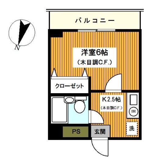 アーバンハイツグッドマン(1K/7階)の間取り写真