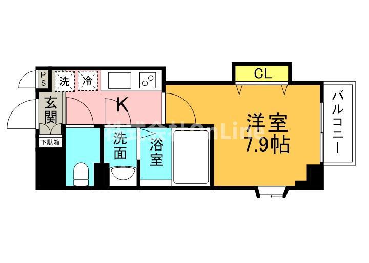 LUXE長田(1K/10階)の間取り写真