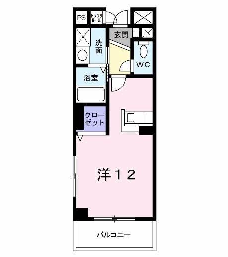 グランリーオ(ワンルーム/4階)の間取り写真