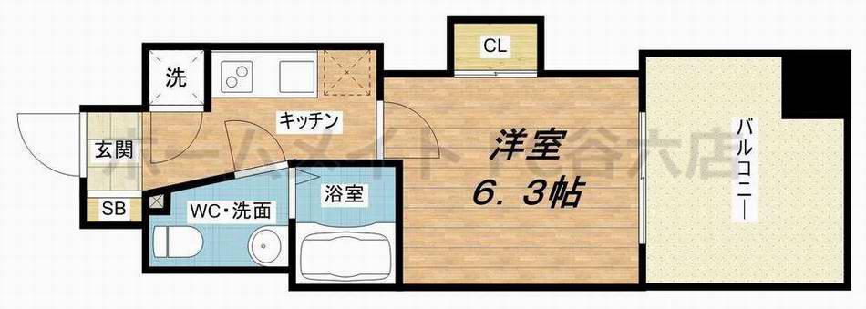 SERENITE本町エコート(1K/7階)の間取り写真