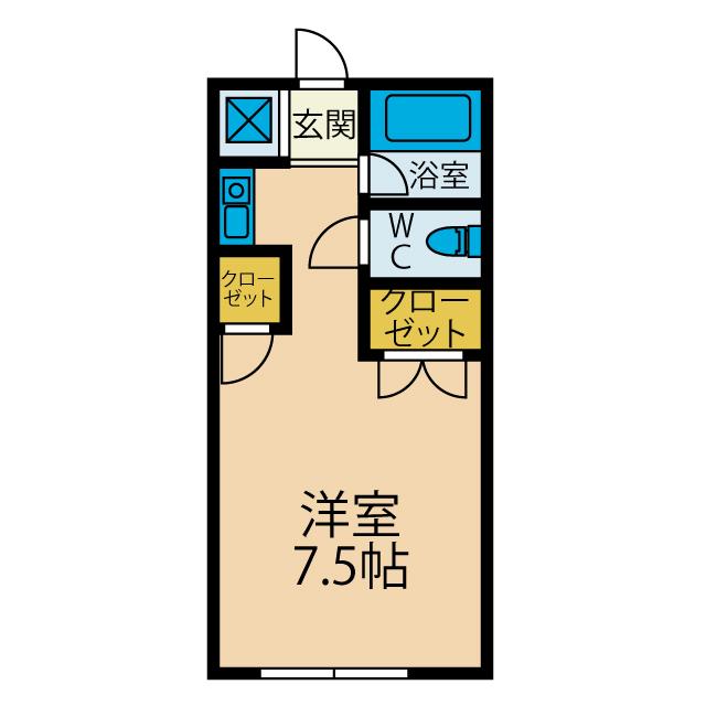 トモハイムA(1K/2階)の間取り写真