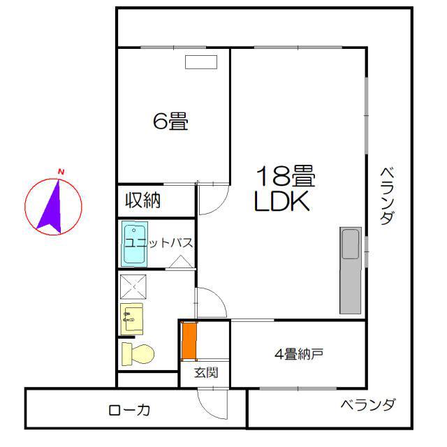Sマンション領々家(2LDK/2階)の間取り写真