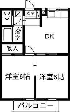 ESTATE PIA ANNEX (2DK/2階)の間取り写真