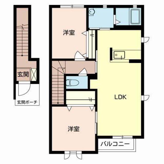 シャーメゾンリラ(2LDK/2階)の間取り写真