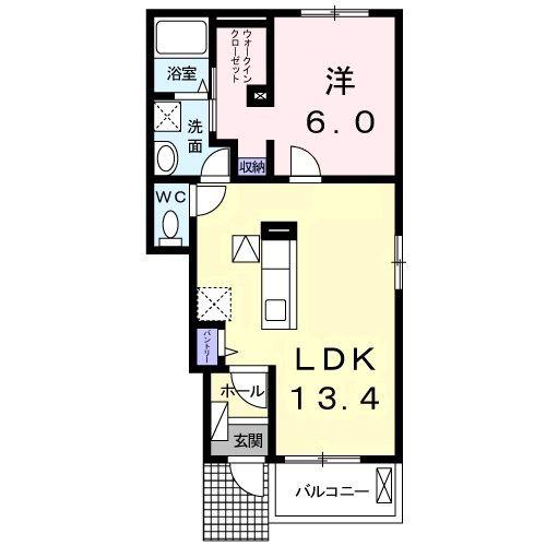 BEST HOUSE III B(1LDK/1階)の間取り写真