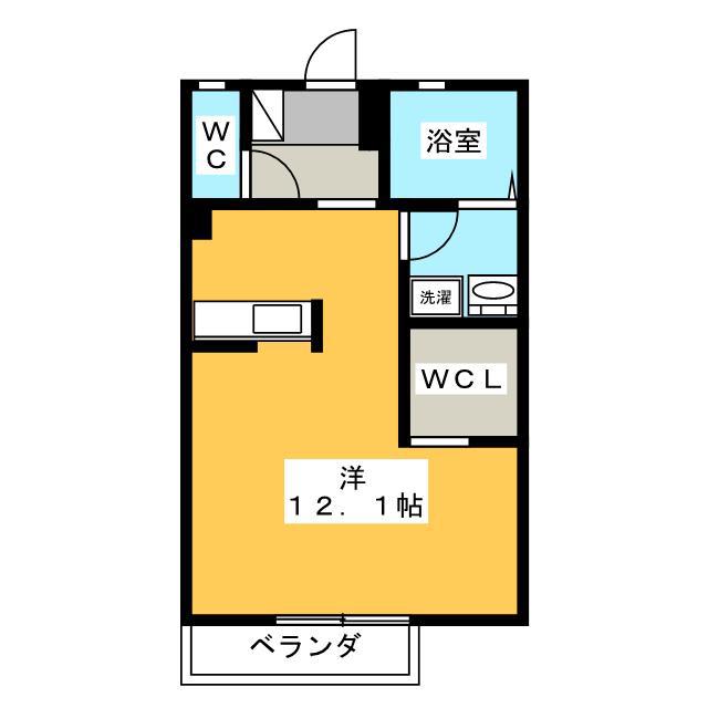コラージュガーデン(ワンルーム/1階)の間取り写真