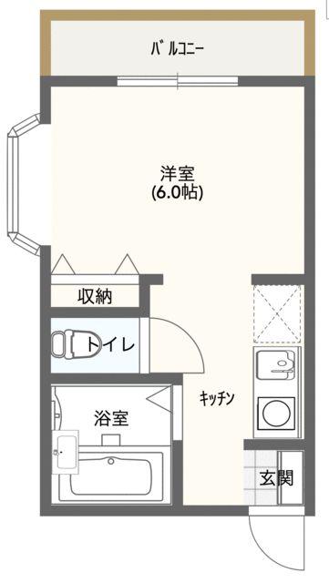 タカデン(1K/4階)の間取り写真