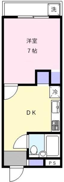 山東アパート1(1DK/2階)の間取り写真