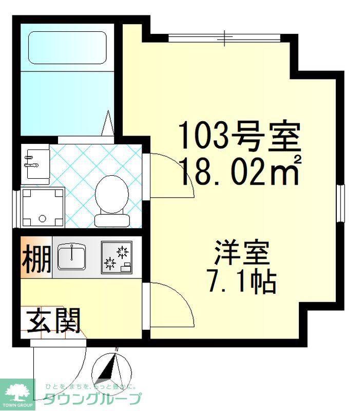 クレール堀切(1K/1階)の間取り写真