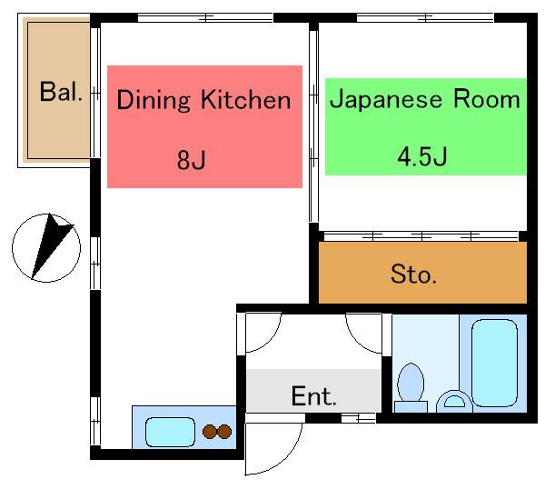 森下TMマンション(1DK/2階)の間取り写真