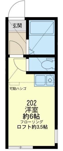 ユナイト富岡パトリックロジャース(ワンルーム/2階)の間取り写真