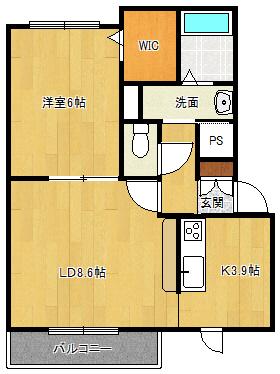 ORPHEE(1LDK/2階)の間取り写真
