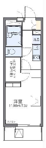 レオパレスグリーンバレー内谷(1K/2階)の間取り写真