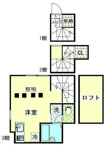パステルコート(ワンルーム/3階)の間取り写真