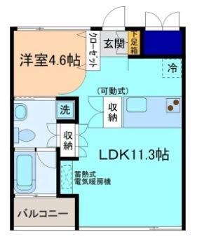 茶屋町APARTMENT(1LDK/3階)の間取り写真