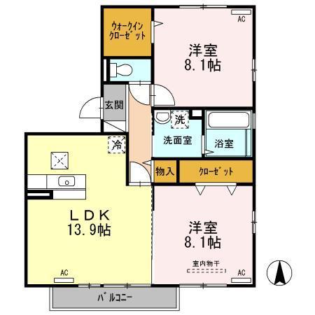 エクセル III(2LDK/1階)の間取り写真