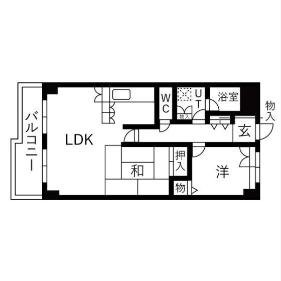 COLLECTION東岸和田(1LDK/6階)の間取り写真