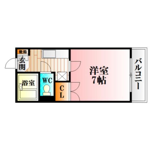 わかさやビル(1K/3階)の間取り写真