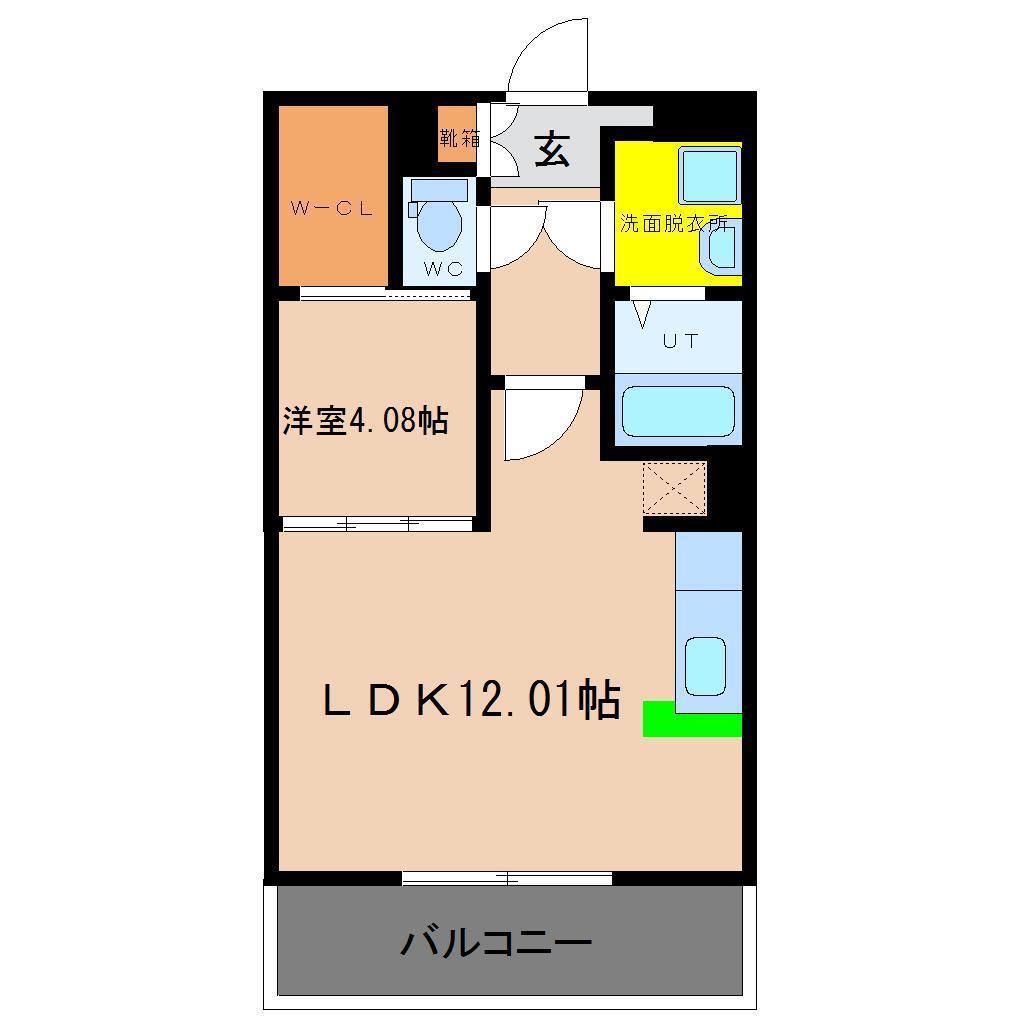 アムールソレオ(1LDK/2階)の間取り写真