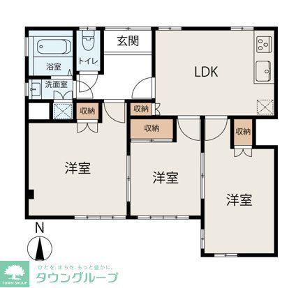 ライズホーム西武立川(3LDK/1階)の間取り写真