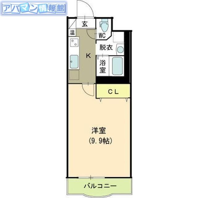ヒーローマンション黄金(1K/1階)の間取り写真