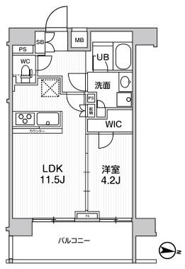 ジェノヴィア三ノ輪IIスカイガーデン(1LDK/10階)の間取り写真