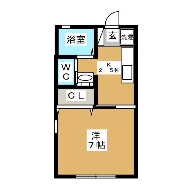 フォレスト三鷹(1K/1階)の間取り写真